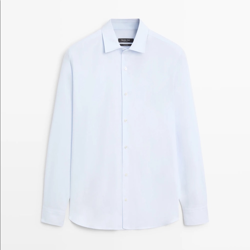 Massimo Dutti Shirt regular fit Sky blue pattern